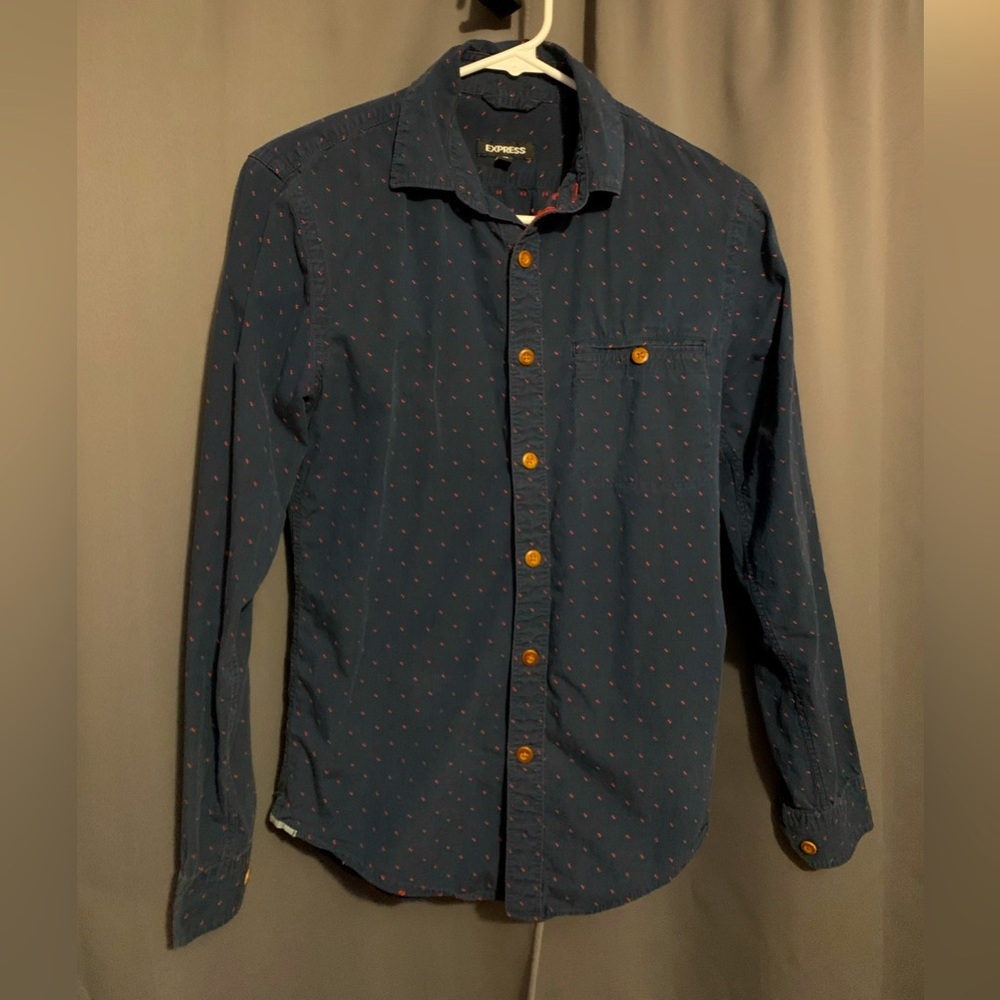 Express XS Slim Dotted Western Style Shirt